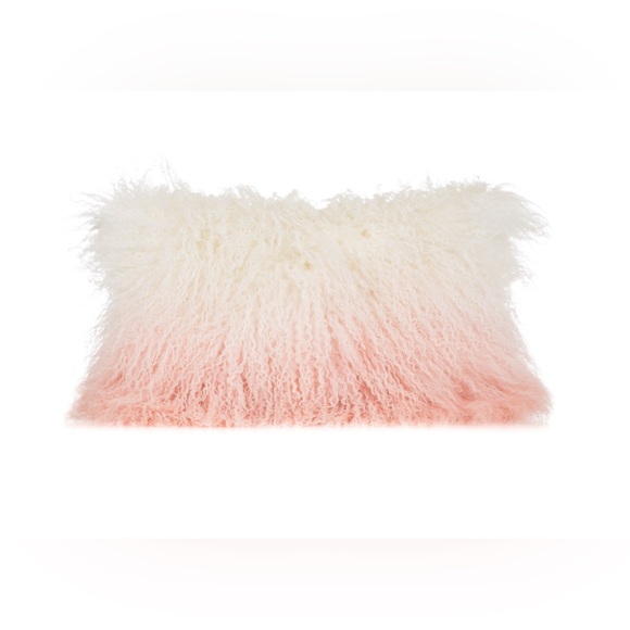 Mongolian Sheepskin-hand dyed, hand made- pillow cover  12”x20” no insert - Picture 1 of 2